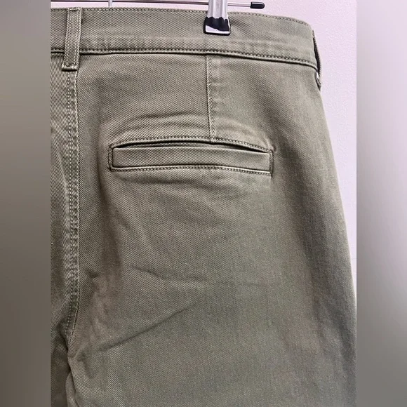 AYR Women’s Khaki Green Straight Wide Leg Cropped Cut Off Pants - Size 29S - Picture 3 of 10